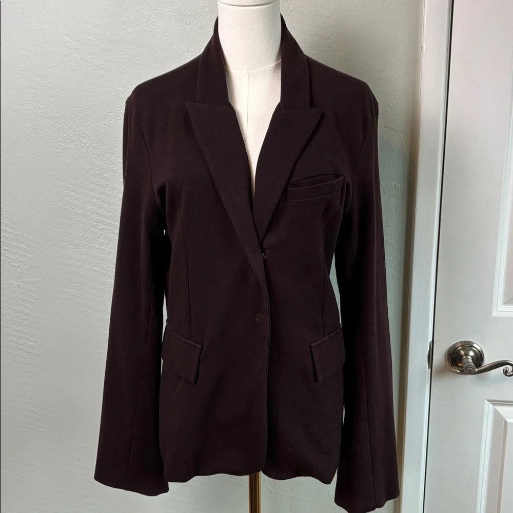 Jarbo Blazer Burgundy Womens Size 40/L Single Button Cotton Lycra Stretch Jacket